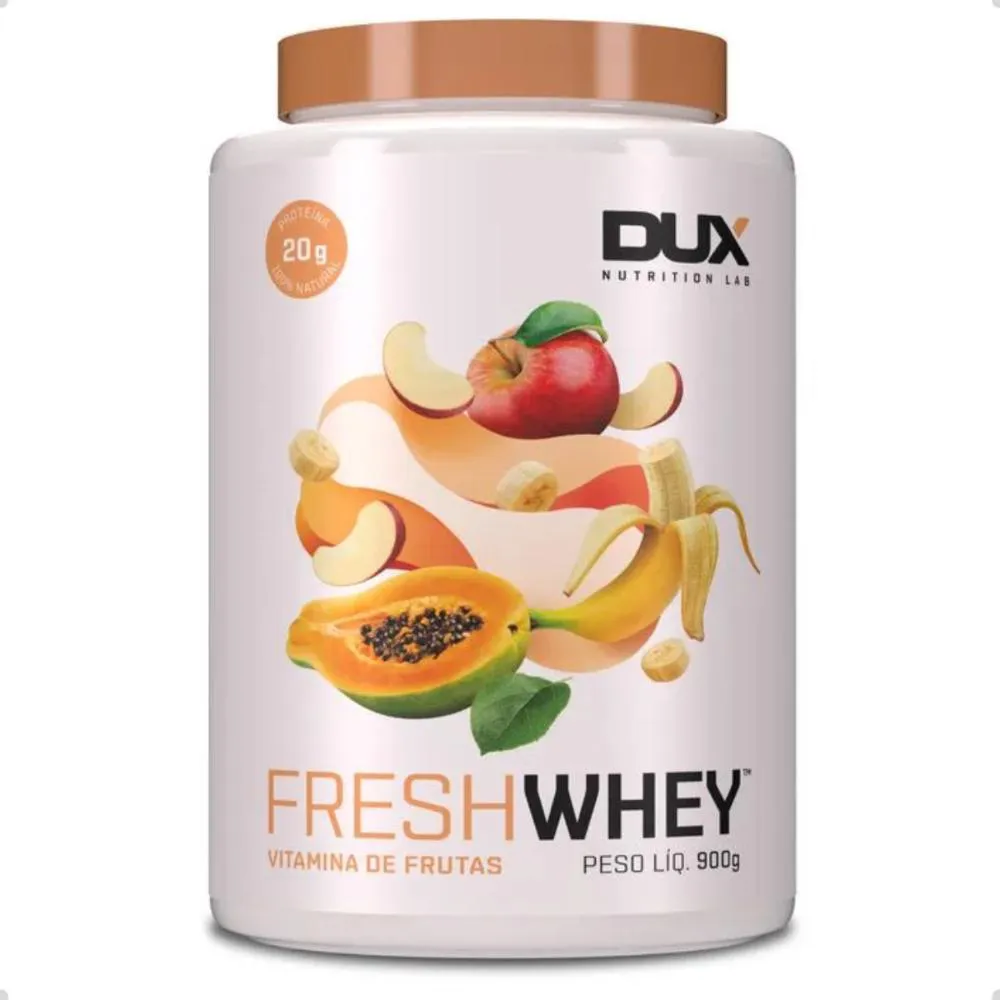 Whey Protein Fresh 3W 100% Natural 900g Dux Nutrition Vitamina DE Frutas