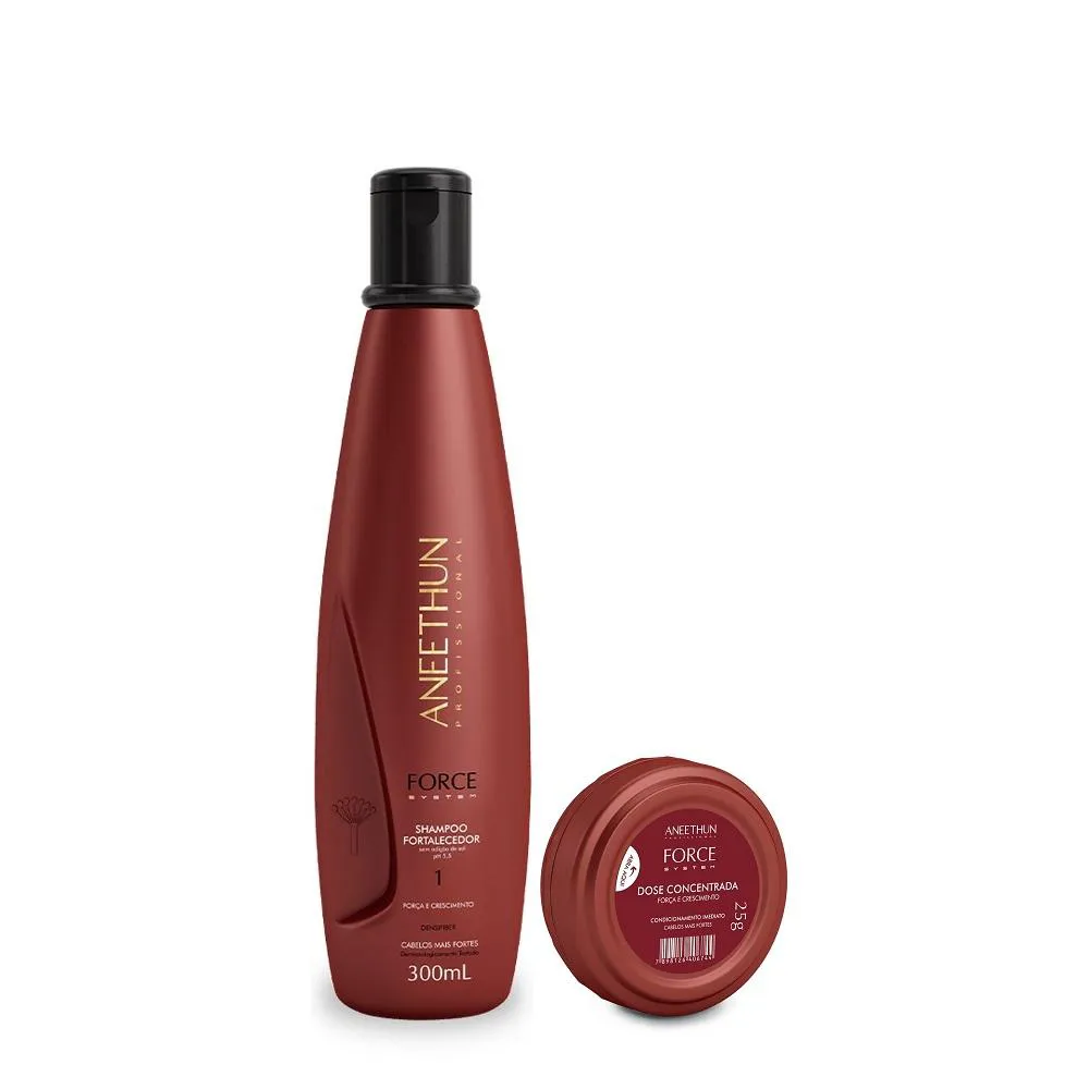 Aneethun Force System - Kit Shampoo 300g e 1 Dosador Fortificante