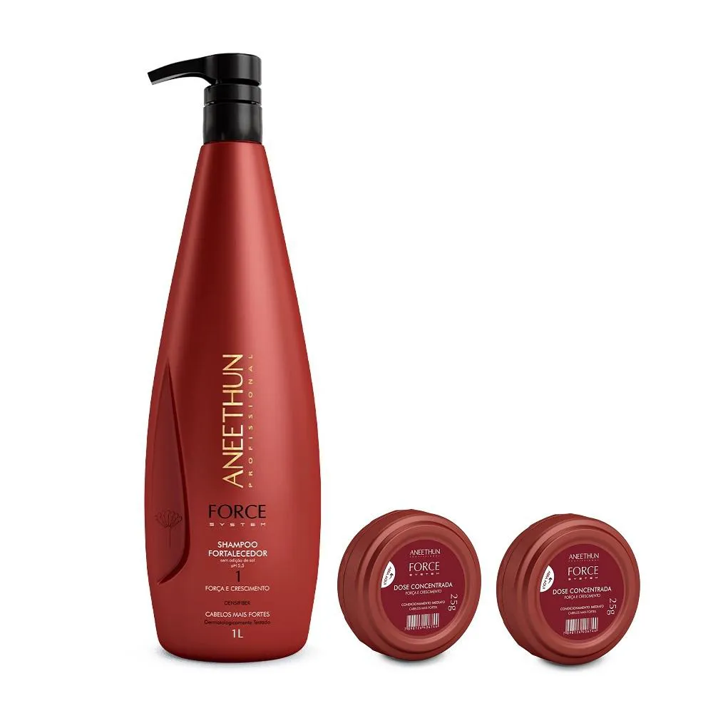 Aneethun Force System - Shampoo 1L + Dose Fortalecedora ( 2 un X 25g )