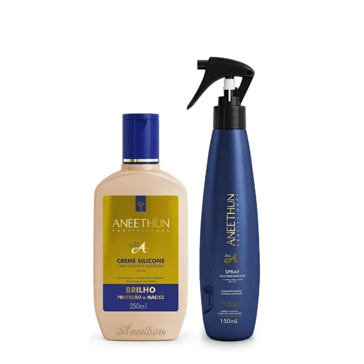 Kit Aneethun Linha A Creme de Brilho 250ml + Spray Multibenefícios 150ml