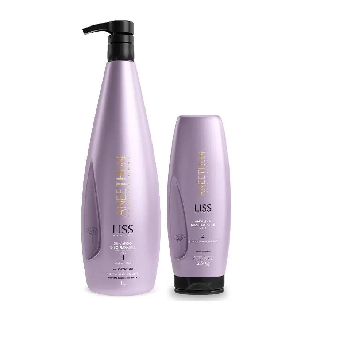 Kit Aneethun Liss System Liso Controlado Shampoo 1000ml + Máscara 250g