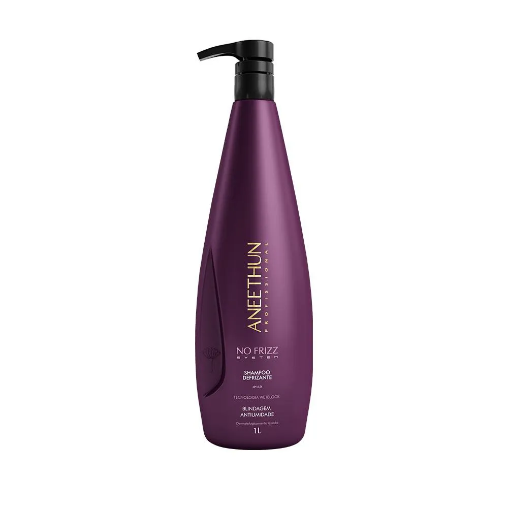Shampoo Aneethun No Frizz Redução do Frizz 1L