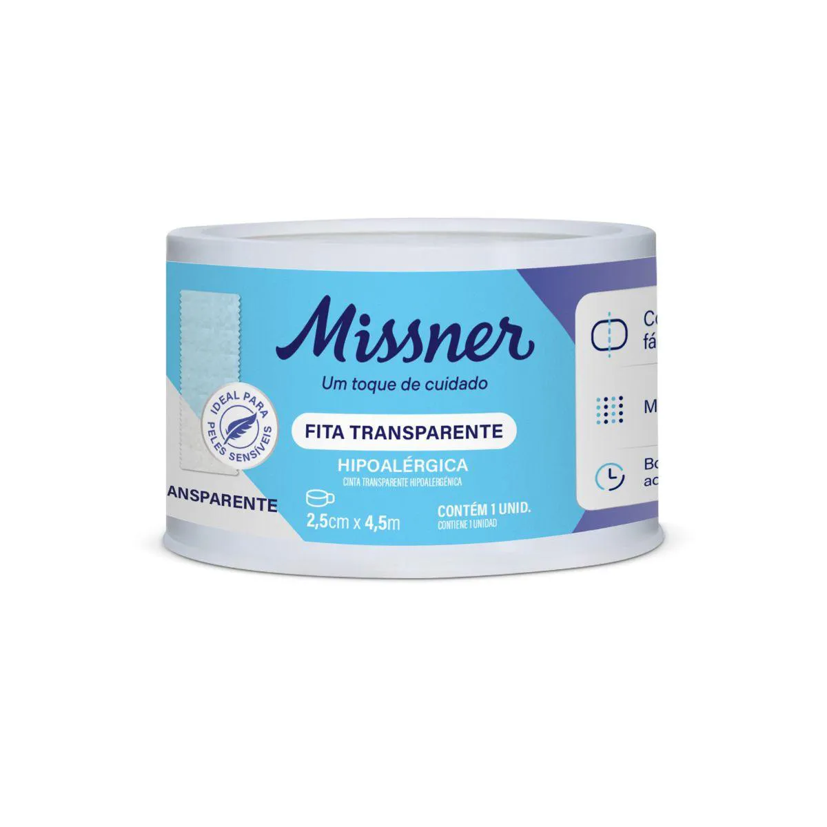 FITA TRANSPARENTE MICROPERFURADA MISSNER 2,5CM X 4,5M