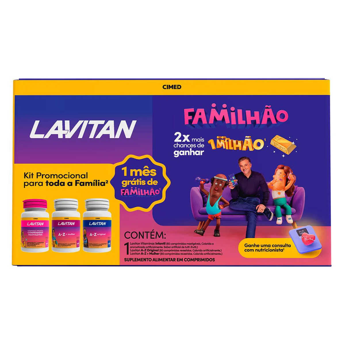 Kit Polivitamínico Lavitan Infantil + A-Z Original + A-Z Mulher 