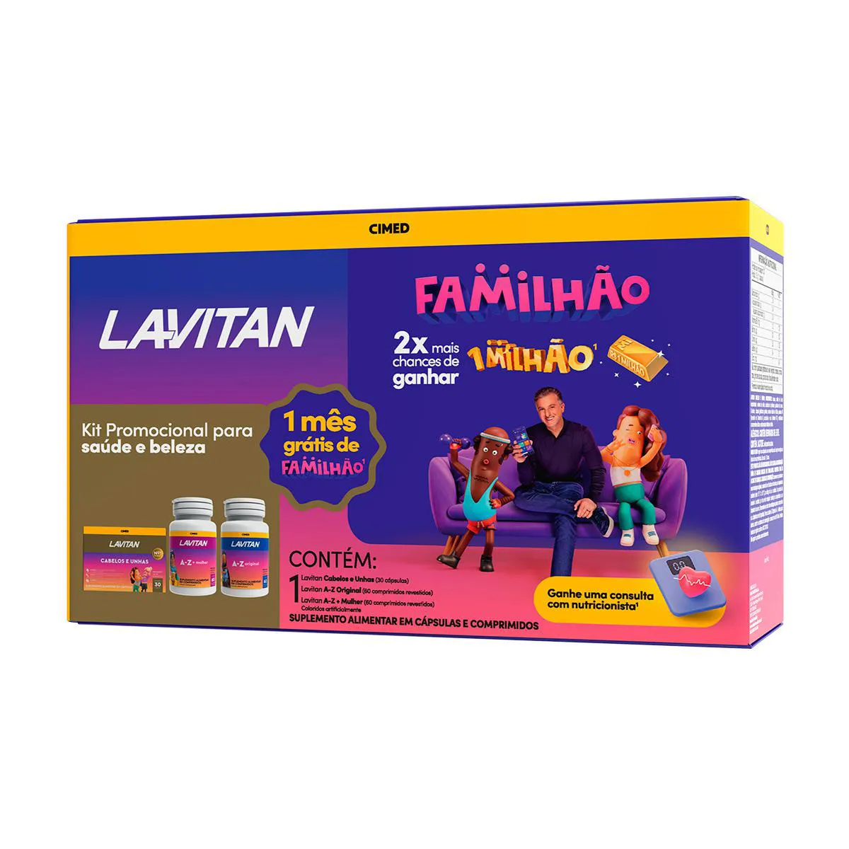 Kit Polivitamínico Lavitan Cabelos e Unhas + A-Z Original + A-Z Mulher 