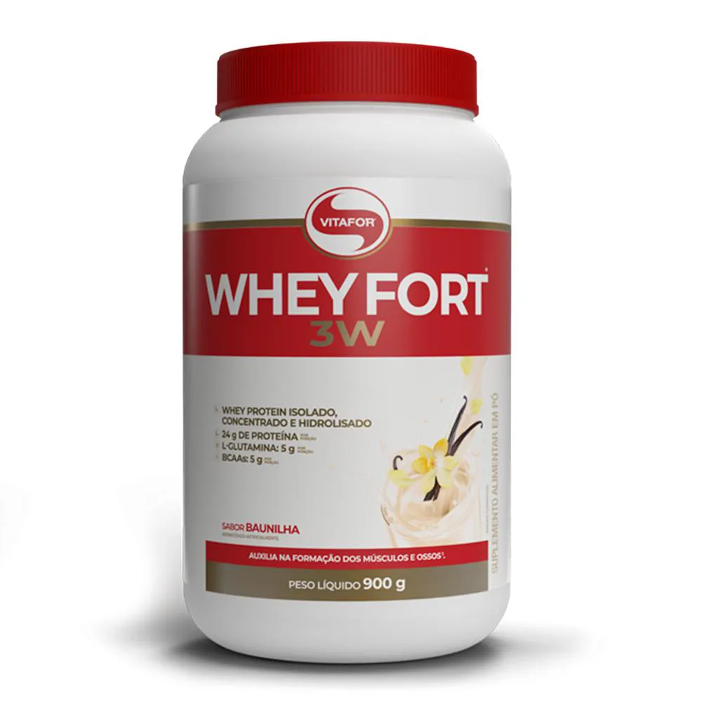 WHEY FORT 3W POTE 900G BAUNILHA