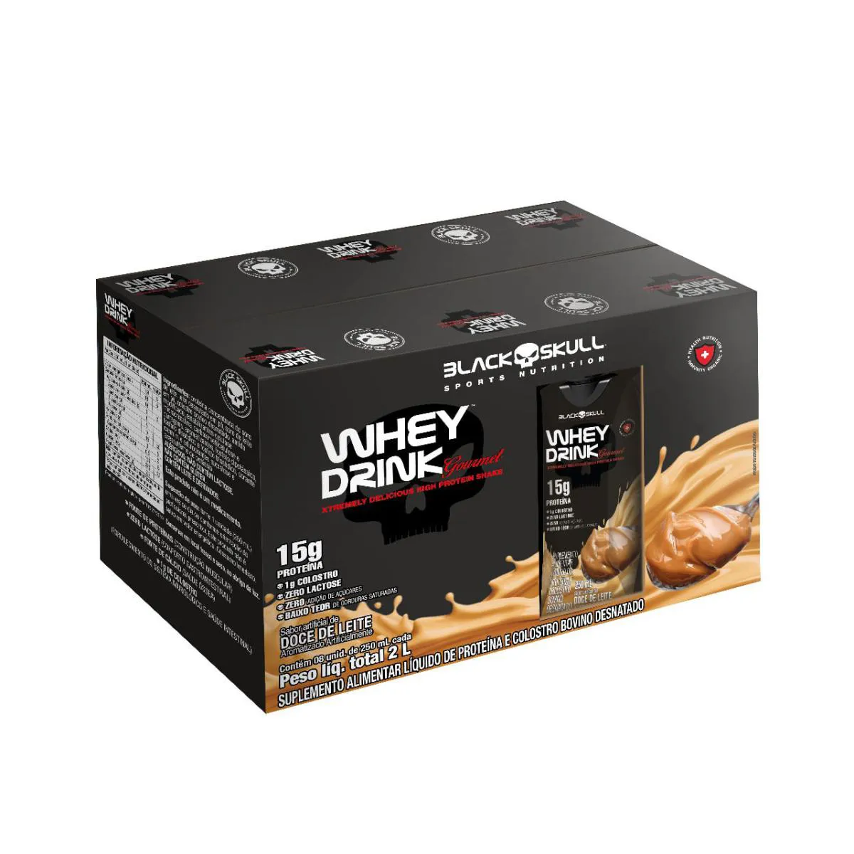 WHEY DRINK GOURMET - PRONTO PARA BEBER - PACK 8 UNID WHEY DRINK GOURMET 250ML - SORVETE DE CREME - PACK 8 UNID NA NA Doce DE Leite