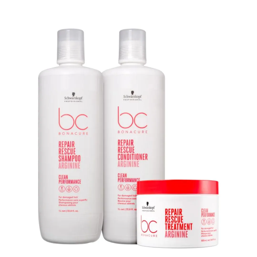 Kit Schwarzkopf Professional BC Bonacure Clean Performance Repair Rescue Pro Trio (3 Produtos)