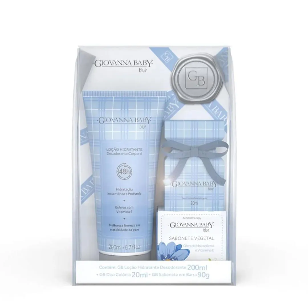 Giovanna Baby Kit Blue - Colônia, Hidratante e Sabonete Vegetal