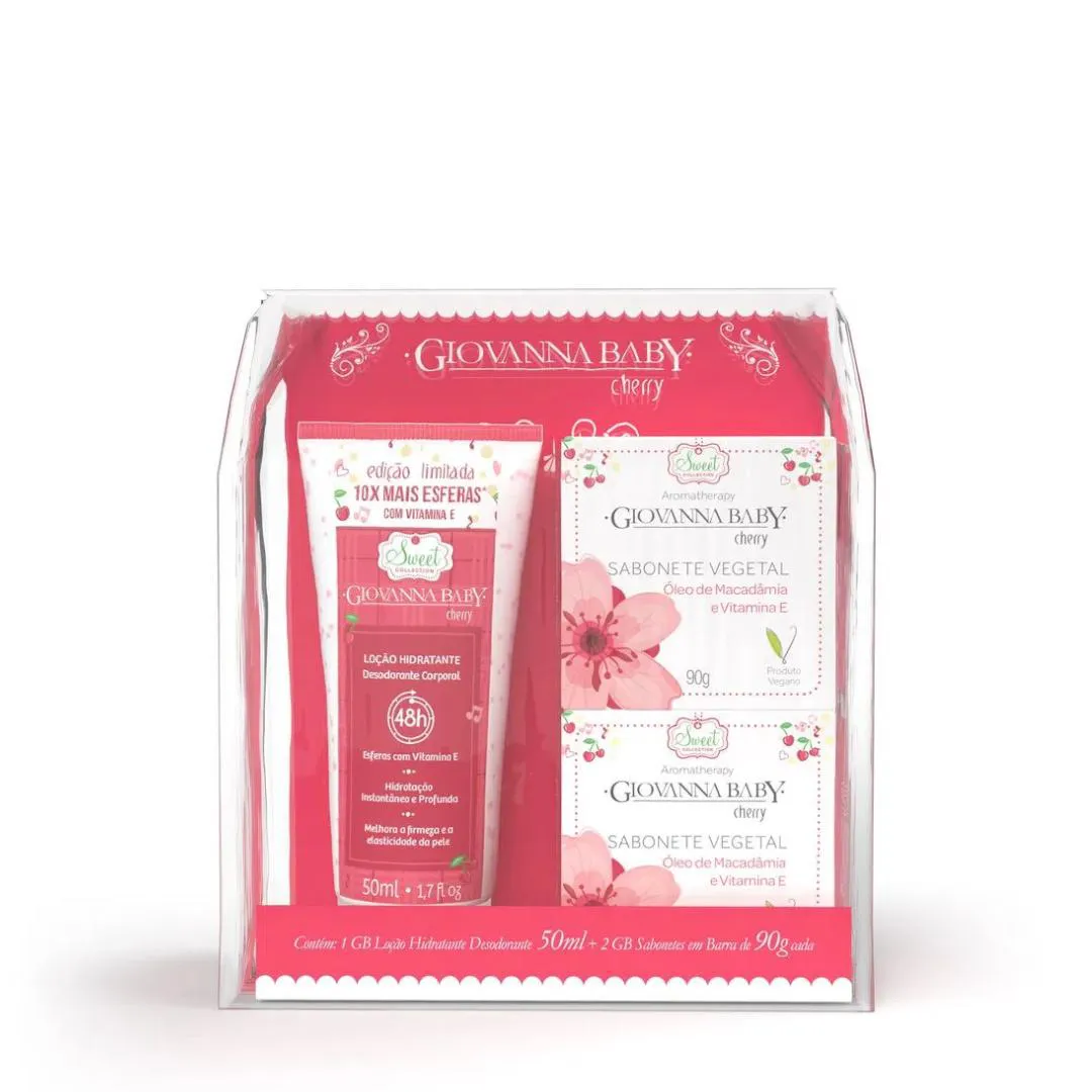 Giovanna Baby Kit Eterno Encanto Cherry com Sabonete Vegetal