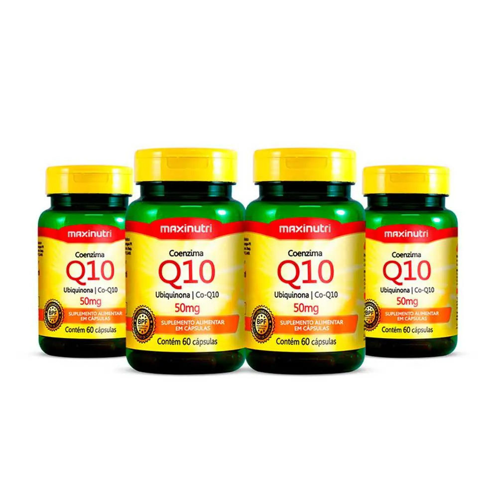 Kit 04 Coenzima q10 Ubiquinona 50mg 60 Cápsulas Maxinutri