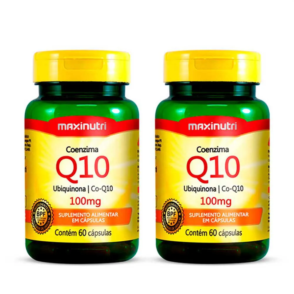 Kit 02 Coenzima q10 Ubiquinona 100mg 60 Capsulas Maxinutri