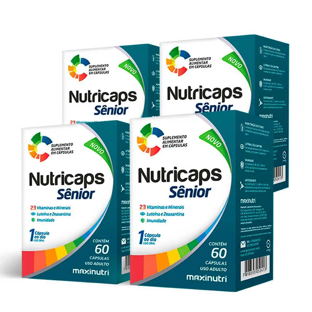 Kit 4 Nutricaps Sênior 23 Vitaminas e Minerais 60 Cápsulas