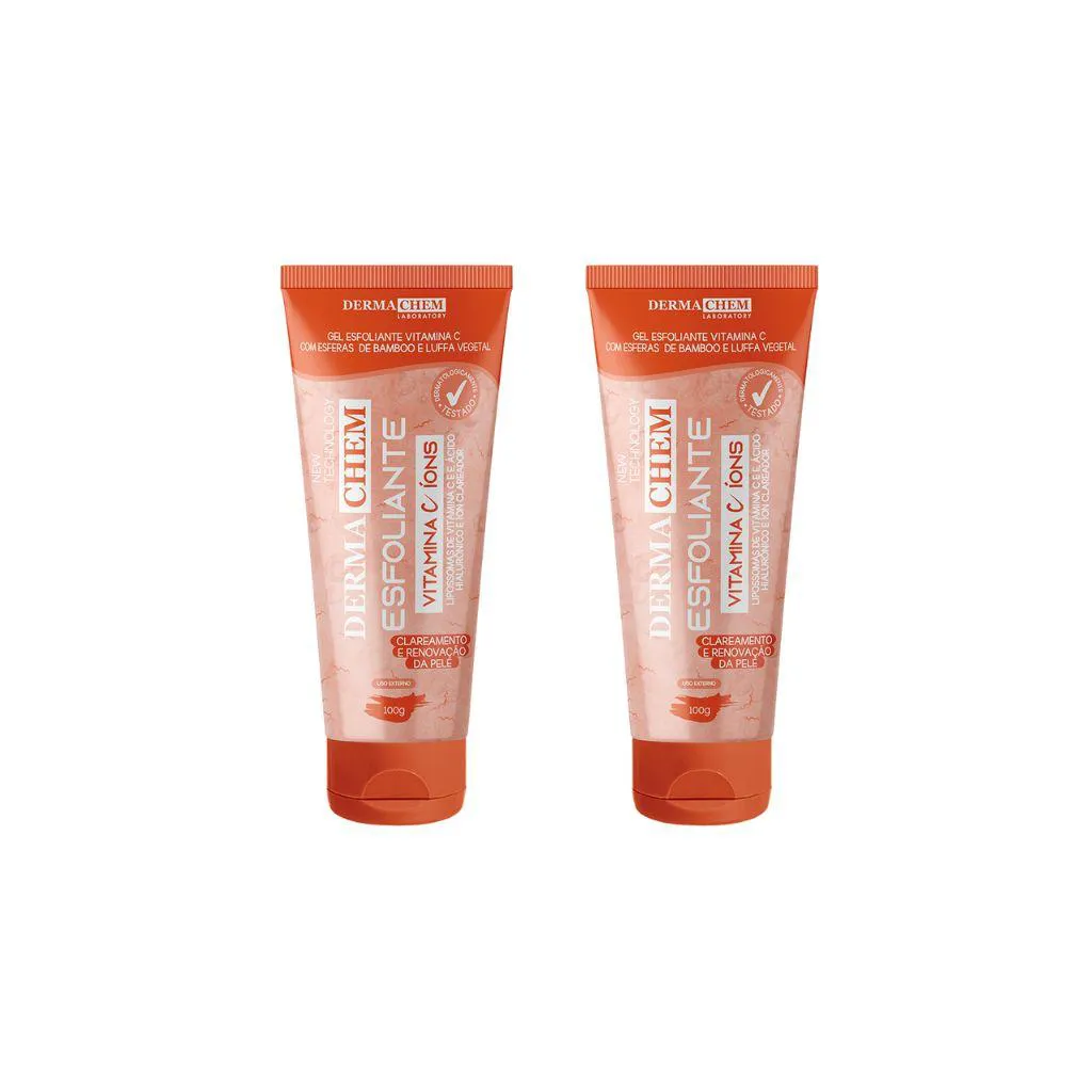 Gel Facial Dermachem Esfoliante Vitamina C 100g - Kit C/ 2un