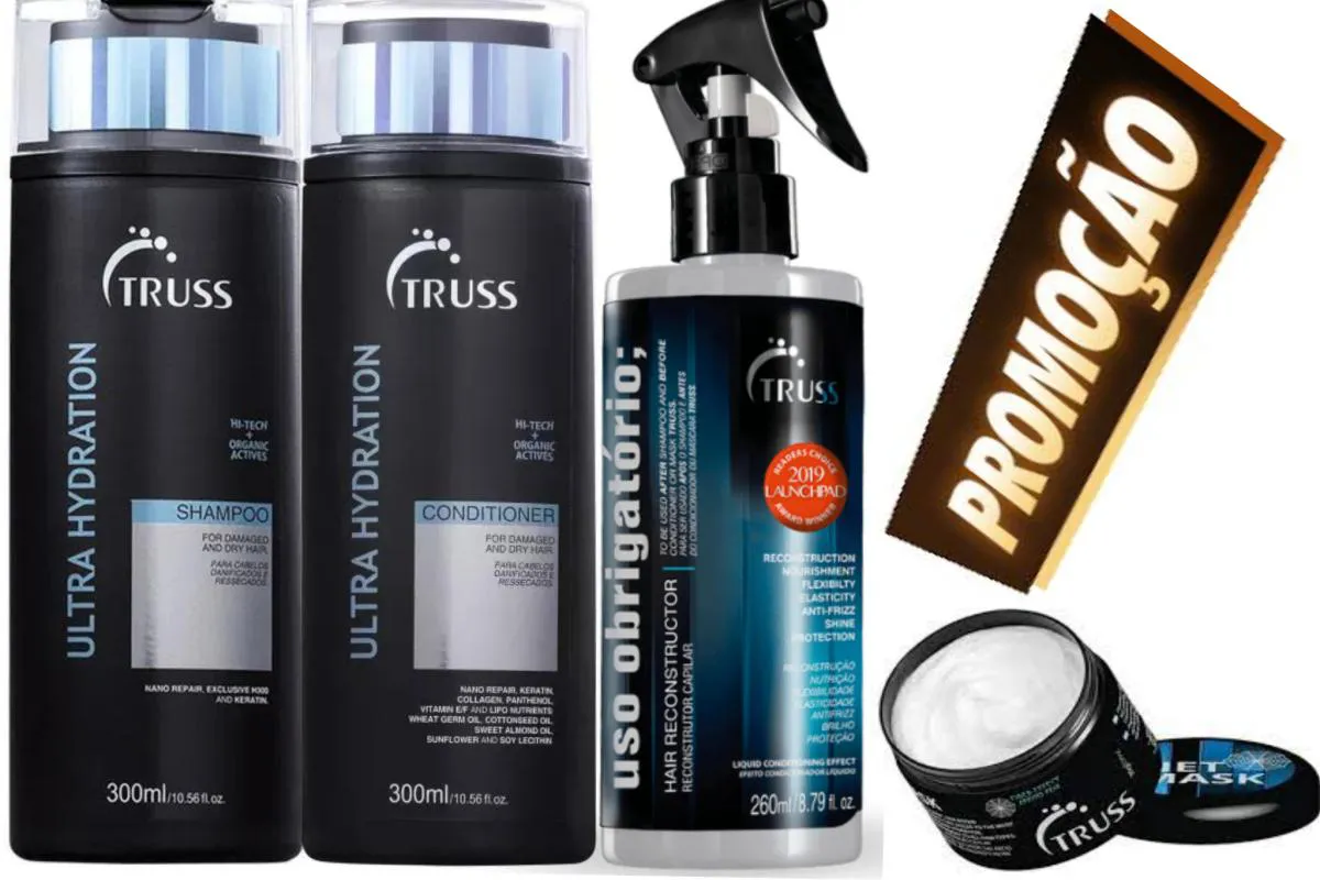 Truss Ultra Hydration Shampoo e Cond 300ml+Uso Obgt+Mini Net