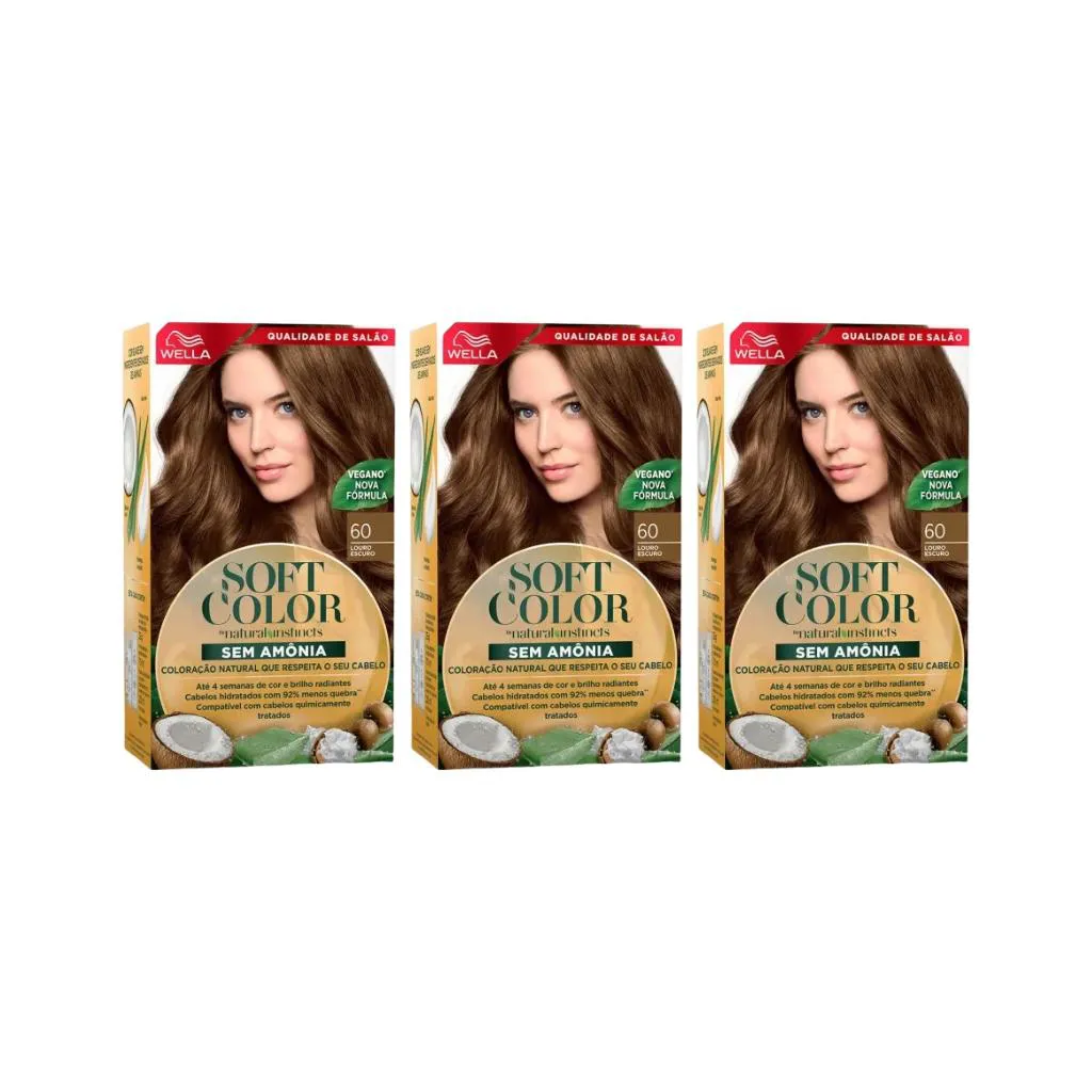 Coloraçao Soft Color 60 Louro Escuro-Kit C/3un