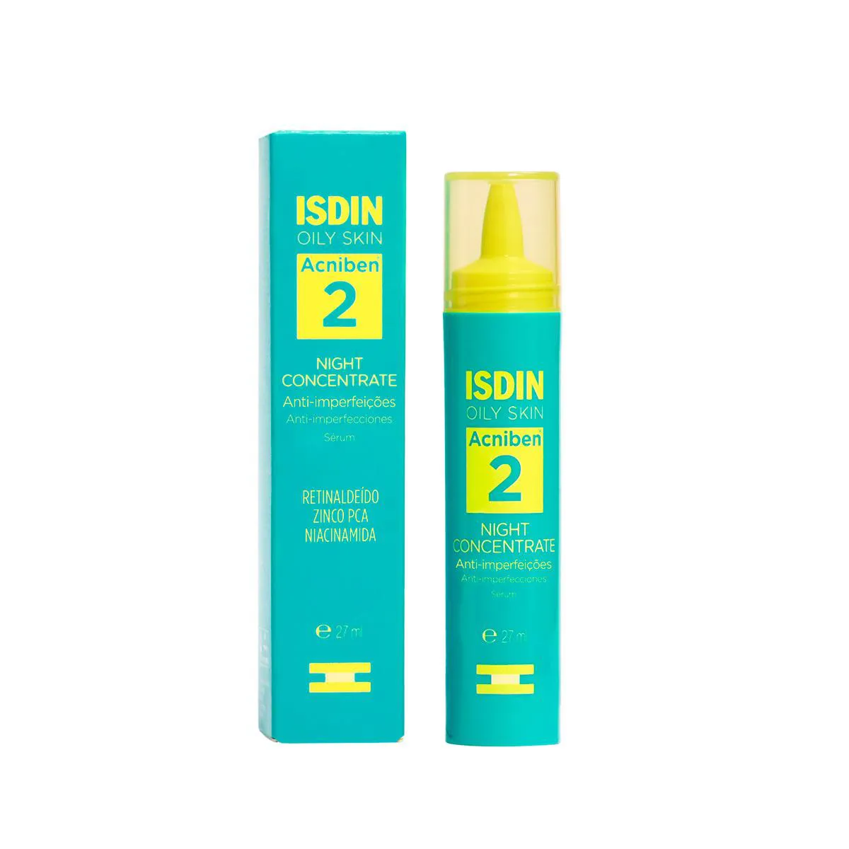 Sérum Facial Noturno Anti-Imperfeições Isdin Oily Skin Acniben 2 Night Concentrate 27ml 