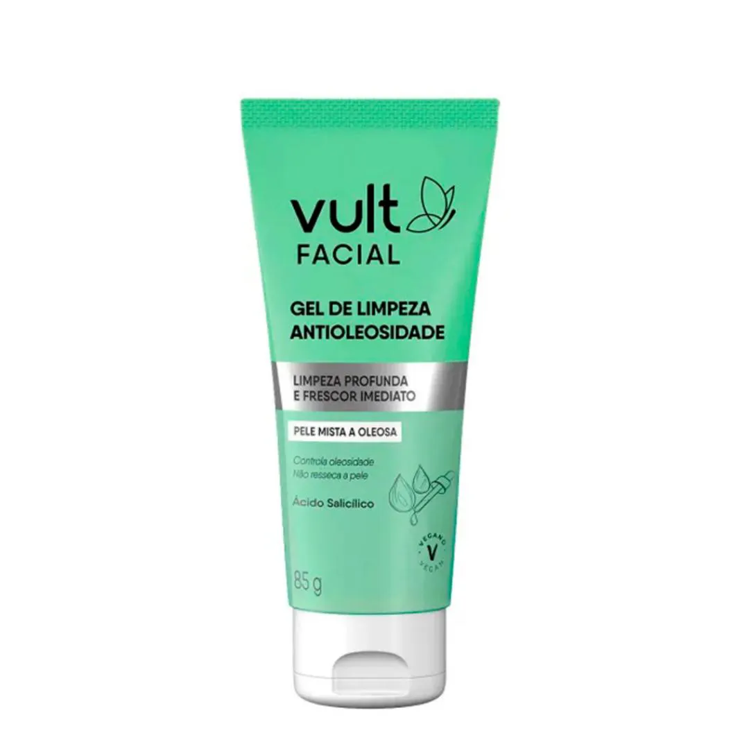 Gel de limpeza Líquido Facial Antioleosidade Vult Care - 85ml,150
