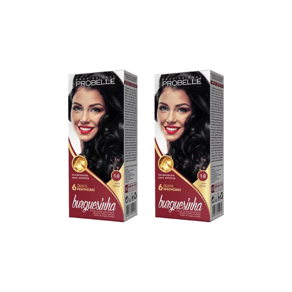 Coloraçao Probelle Burguesinha 1.0 Preto Intenso-Kit C/2un