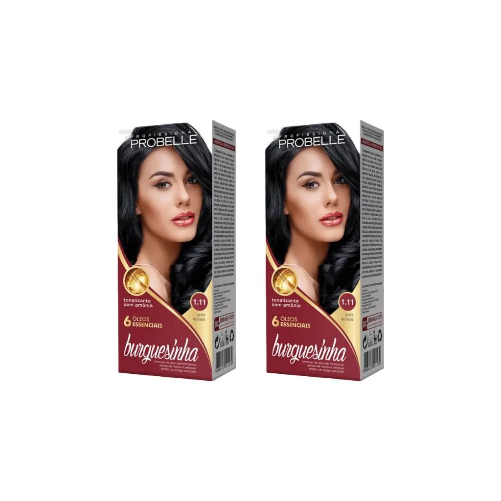 Coloraçao Probelle Burguesinha 1.11 Preto Azulado-Kit C/2un