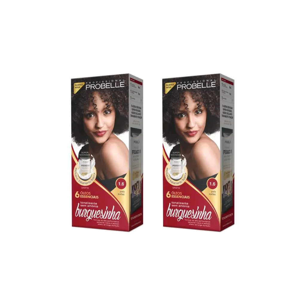 Coloraçao Probelle Burguesinha 1.6 Preto Malbec-Kit C/2un