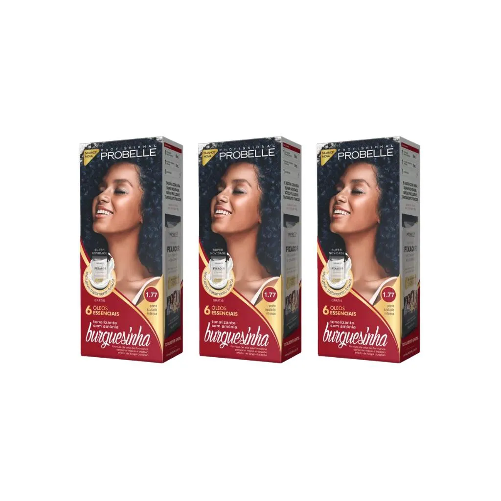 Coloraçao Probelle Burguesinha 1.77 Preto Azulado Int-3un