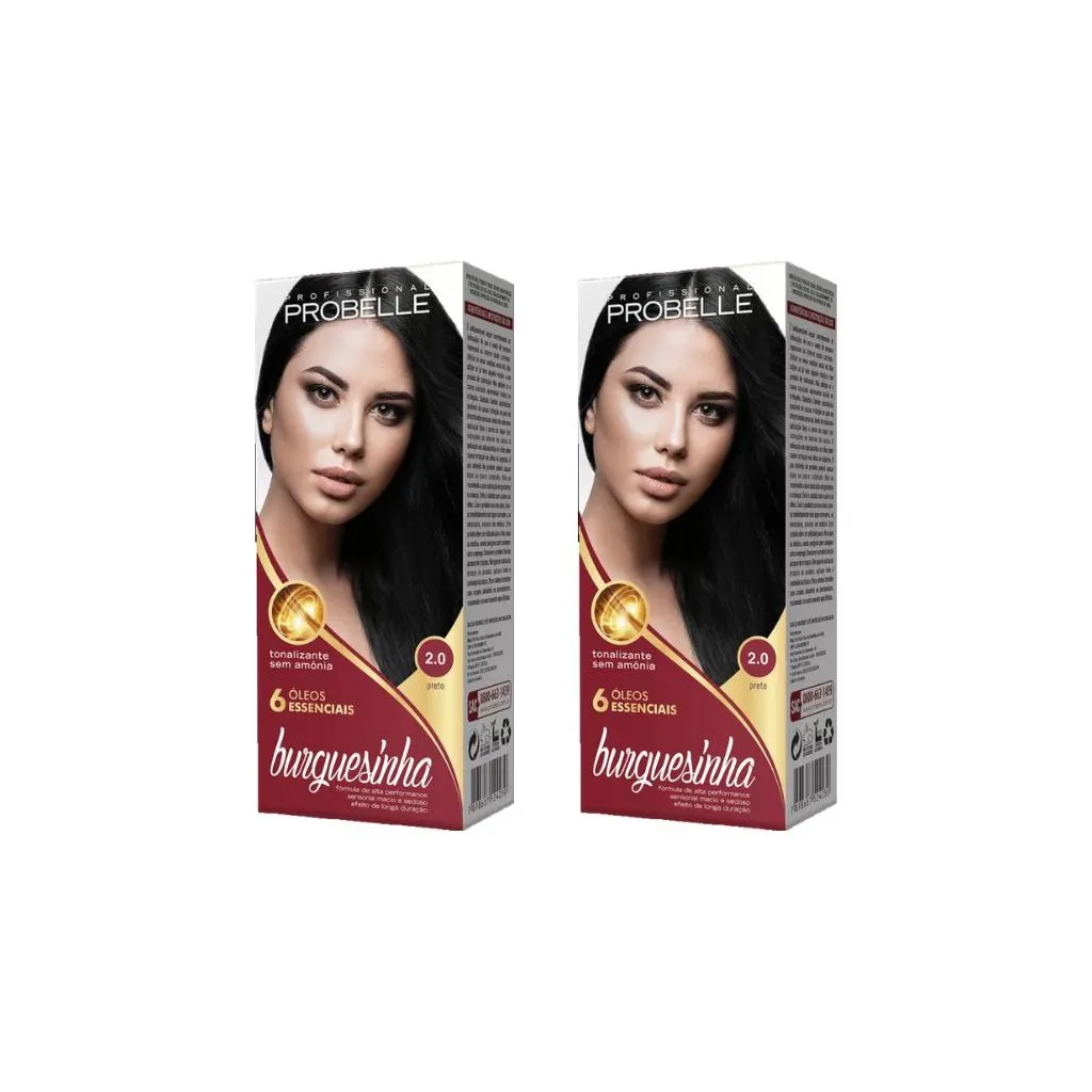 Coloraçao Probelle Burguesinha 2.0 Preto-Kit C/2un