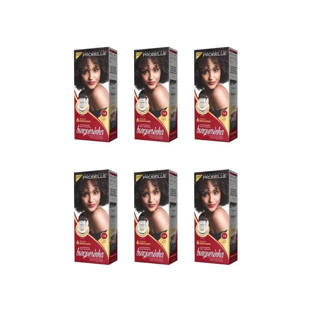Coloraçao Probelle Burguesinha 1.6 Preto Malbec-Kit C/6un