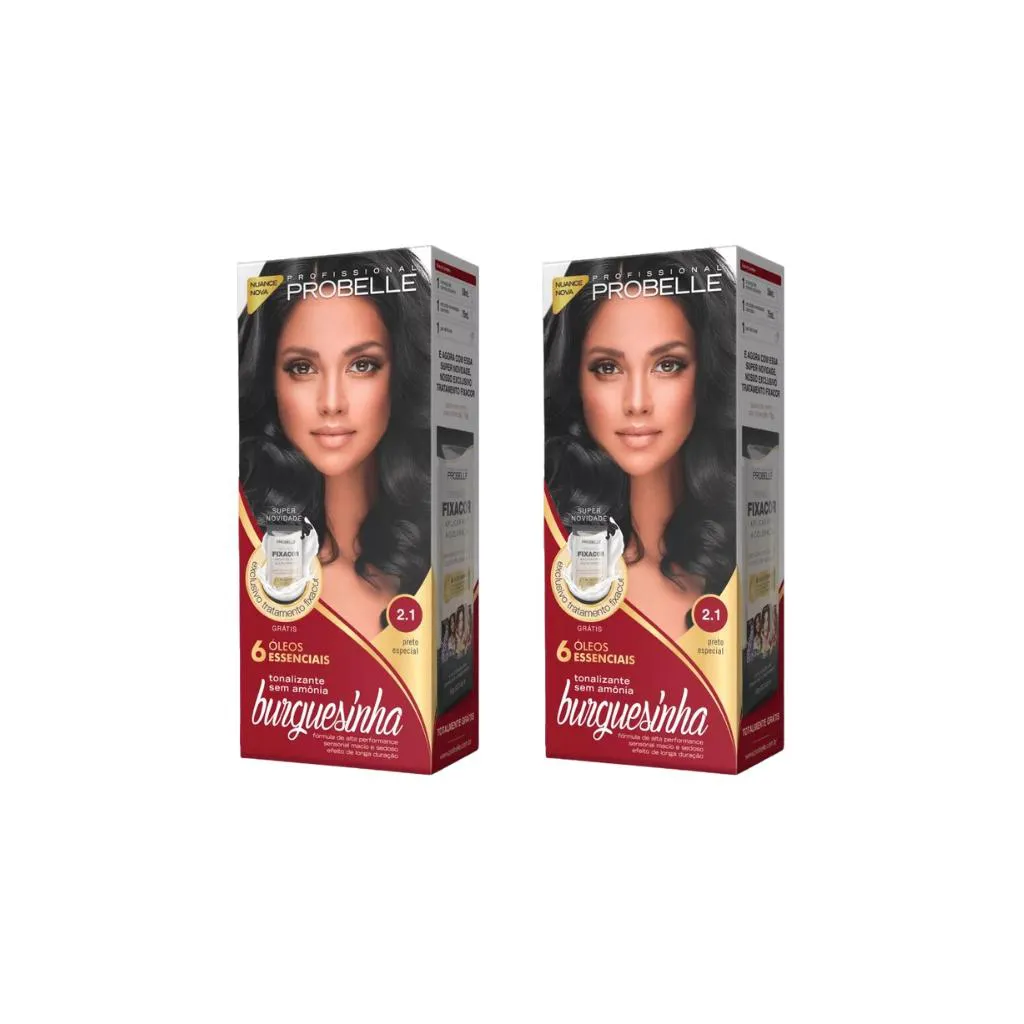 Coloraçao Probelle Burguesinha 2.1 Preto Especial-Kit C/2un