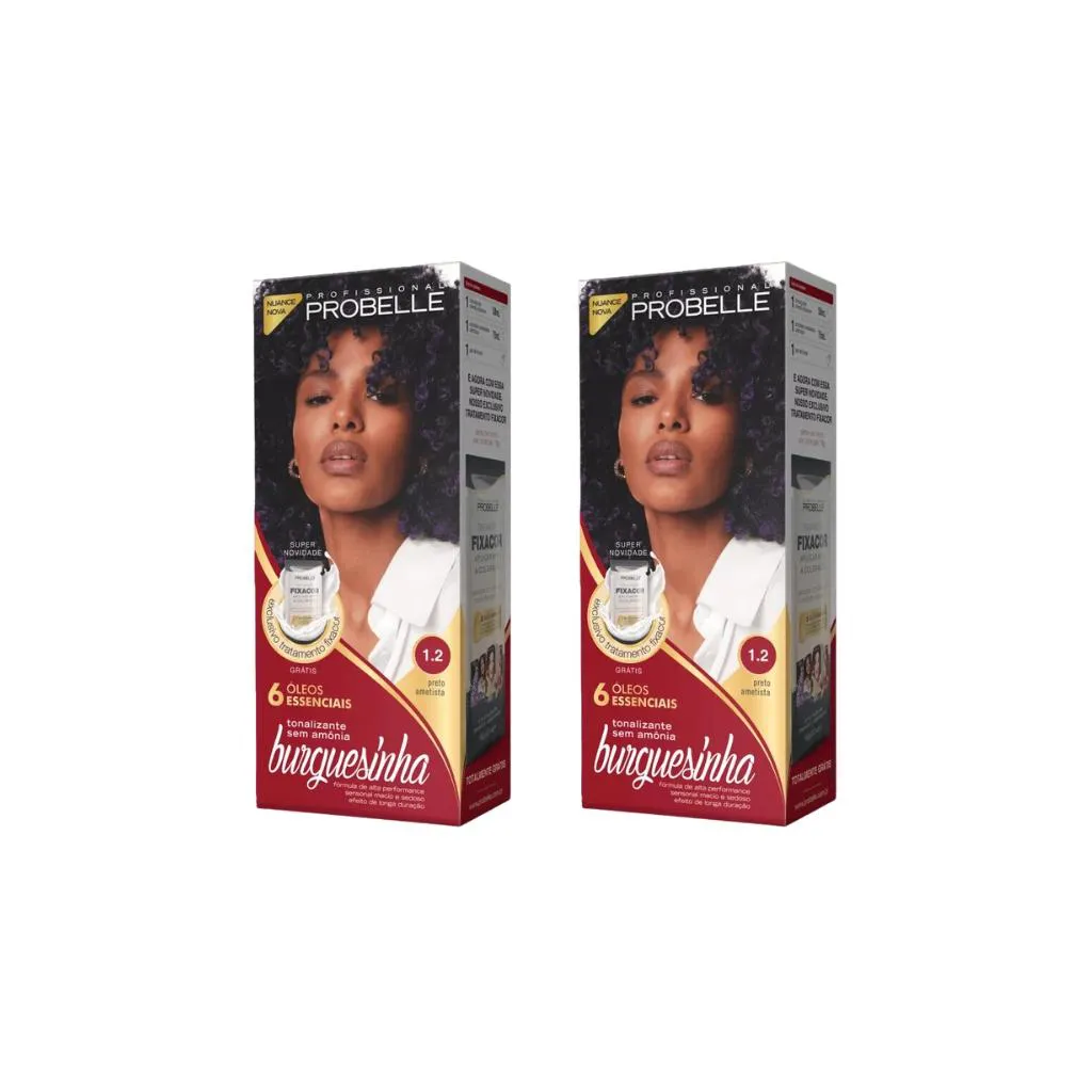 Coloraçao Probelle Burguesinha 1.2 Preto Ametista-Kit C/2un