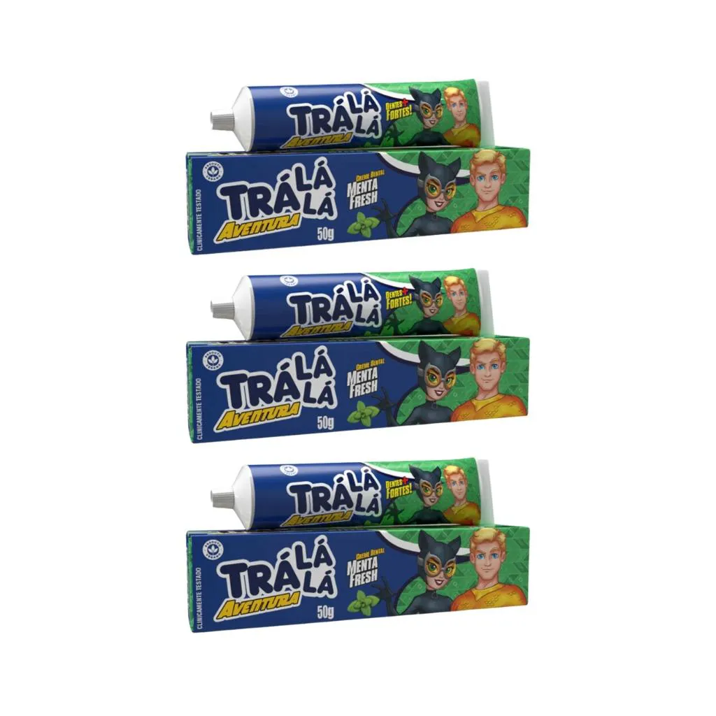 Creme Dental Tra La La Kids 50g Aventura Menta Fresh - 3un