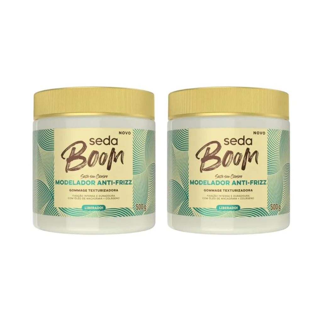 Modelador Antifriz Seda Boom Gel Goma Texturizadora 500g-2un