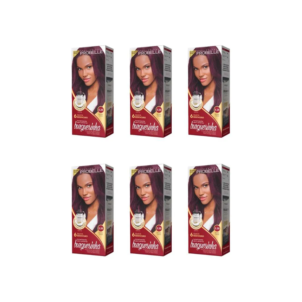 Coloraçao Probelle Burguesinha 5.26 Marsala Escuro-Kit 6un