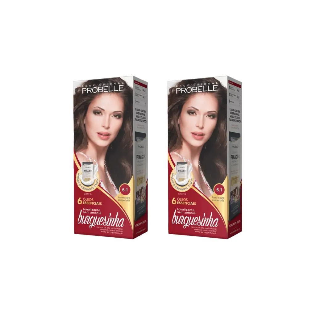 Coloraçao Probelle Burguesinha 6.1 Louro Escuro Acinz-2un