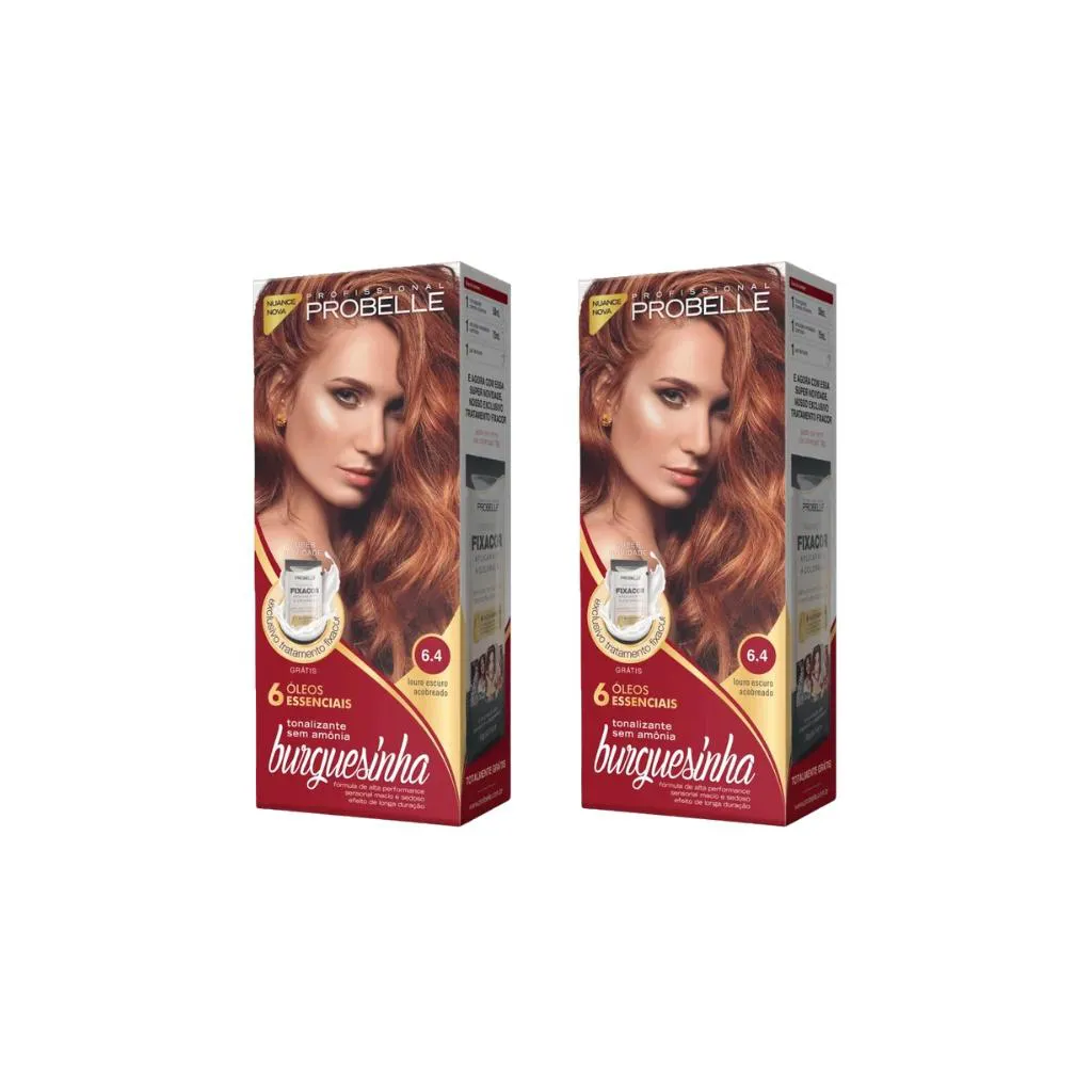 Coloraçao Probelle Burguesinha 6.4 Louro Escuro Acobreado-2un