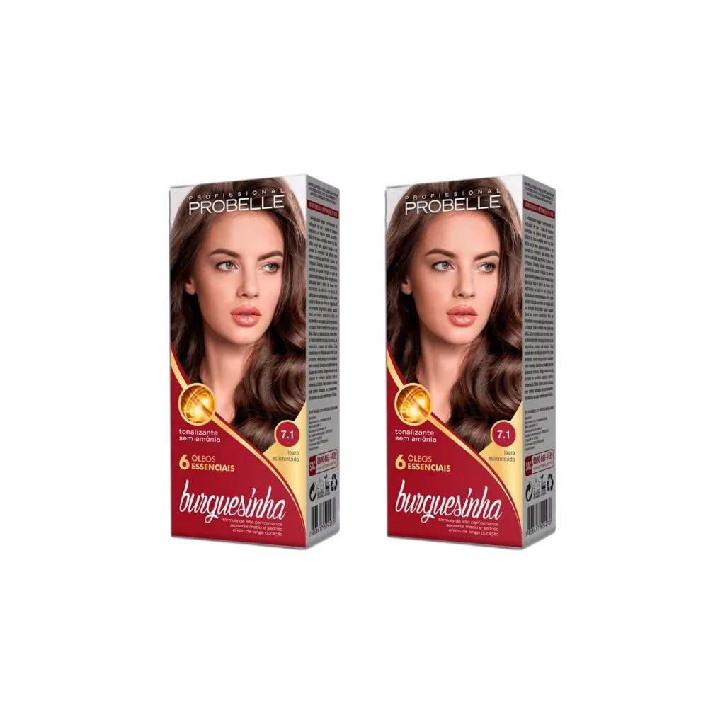 Coloraçao Probelle Burguesinha 7.1 Louro Acinz-Kit C/2un
