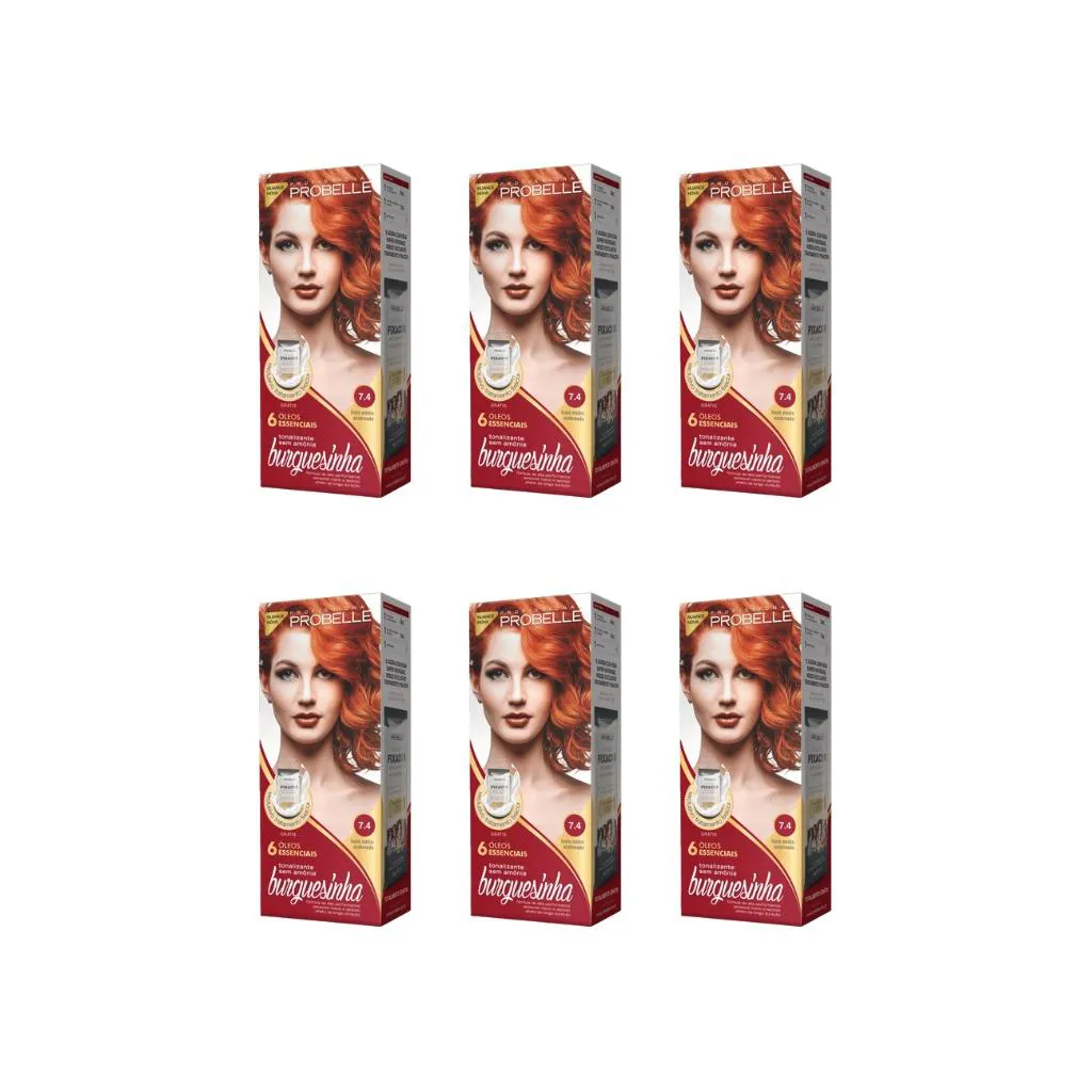 Coloraçao Probelle Burguesinha 7.4 Louro Med Acobreado-6un