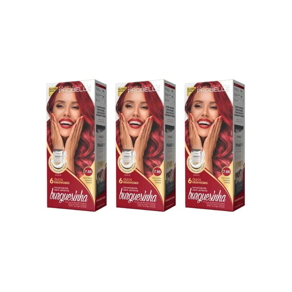 Coloraçao Probelle Burguesinha 7.66 Louro Med Verm Int-3un