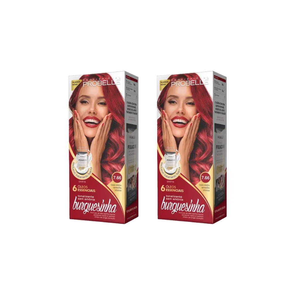 Coloraçao Probelle Burguesinha 7.66 Louro Med Verm Int-2un