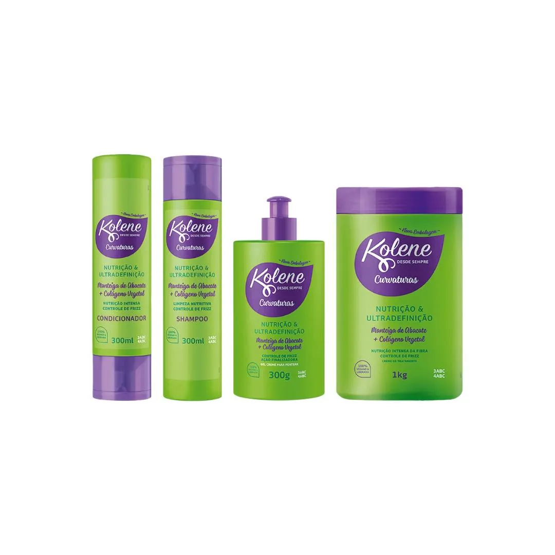 Kit Kolene Curvaturas Shampoo+cond+Masc+Creme Pentear