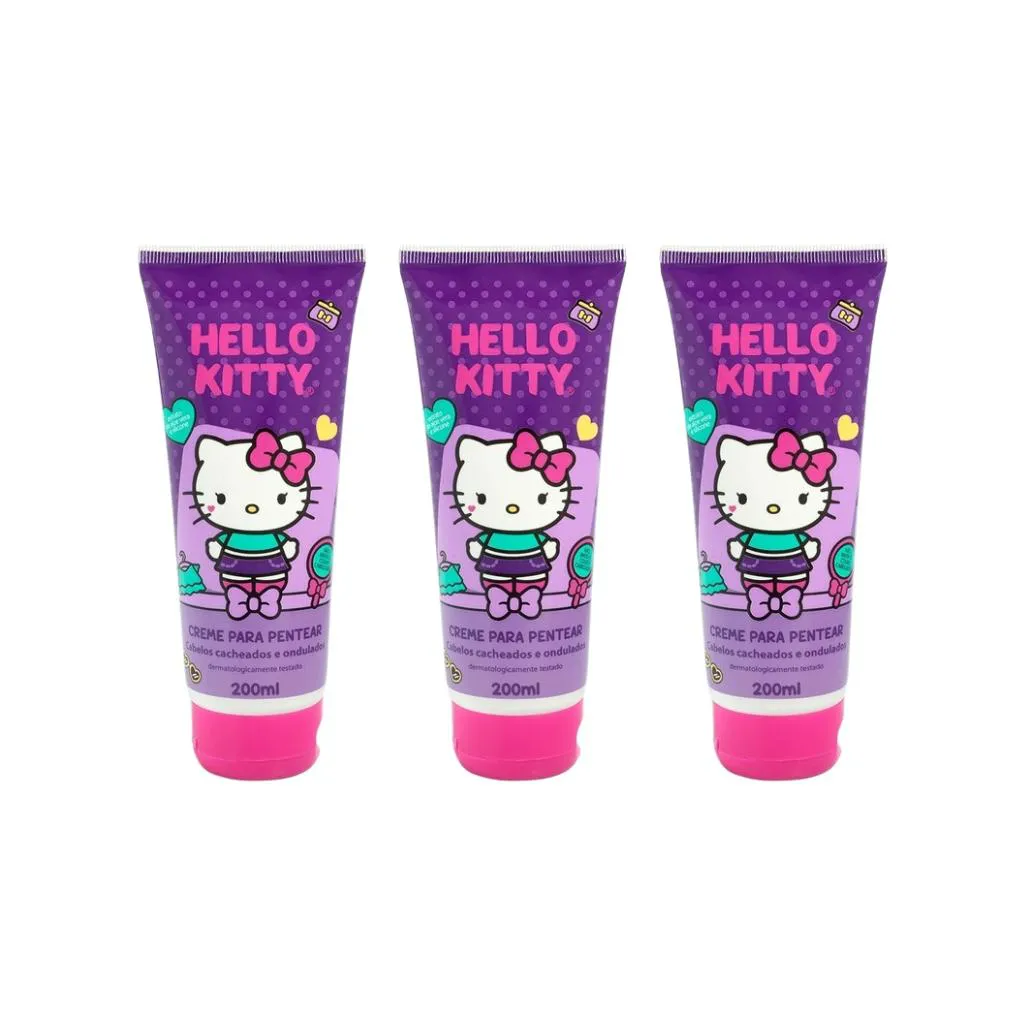Creme de Pentear Cia da Natureza Hello Kitty Cacho 200ml-3un