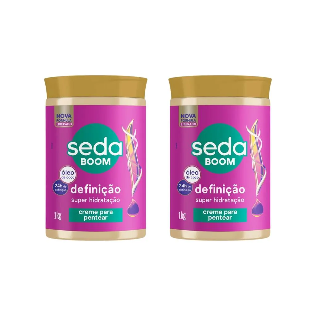 Creme de Pentear Seda Boom Definiçao 1kg - Kit C/ 2un