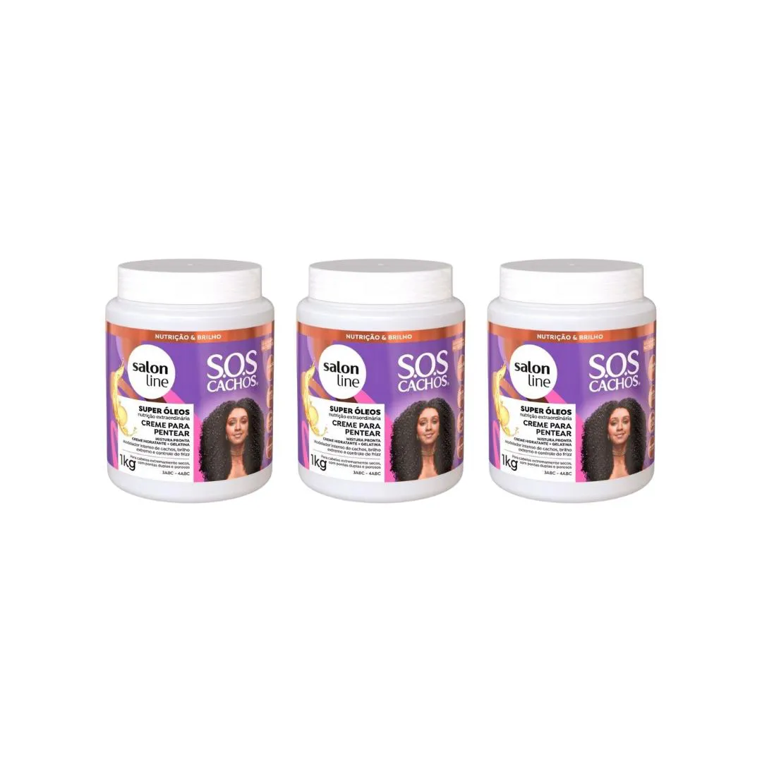 Creme Pentear Salon Line 1kg Sos Cachos Super Oleos- 3un