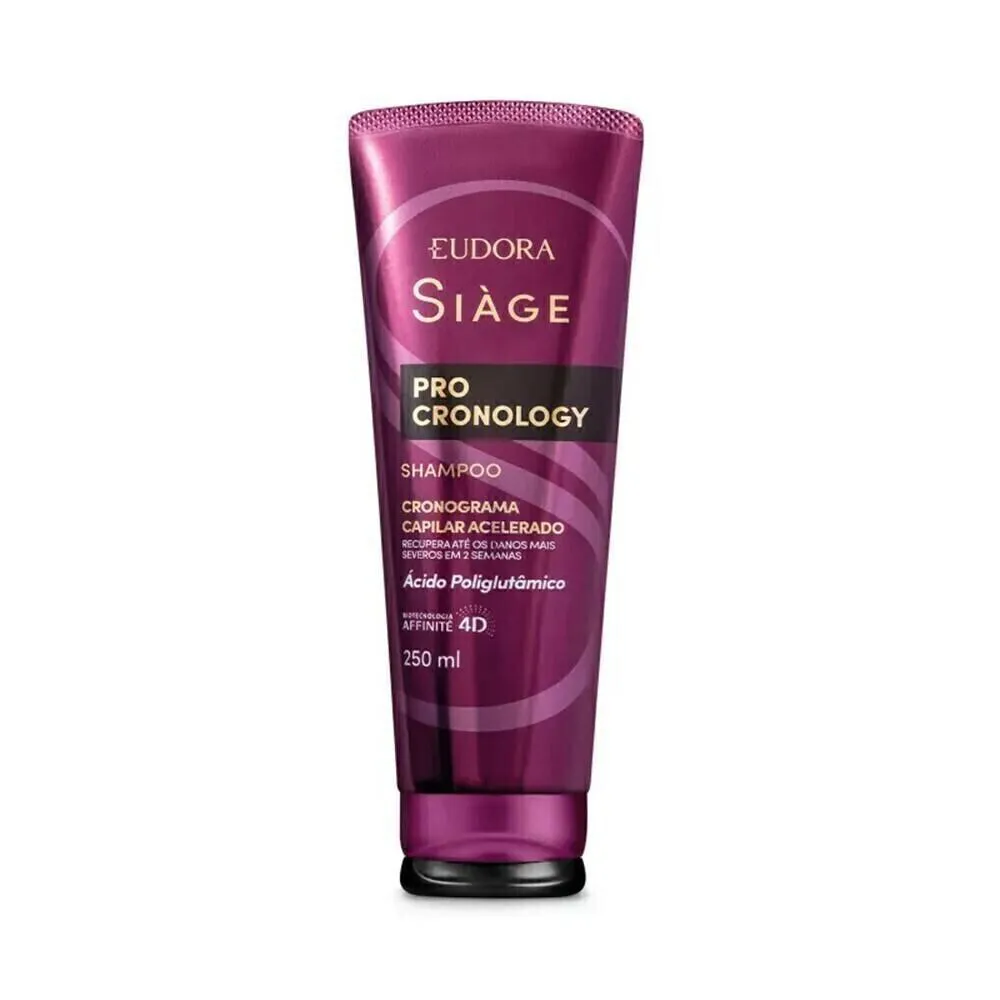 Shampoo Vegano Siàge Pro Cronology Ácido Poliglutâmico 250ml