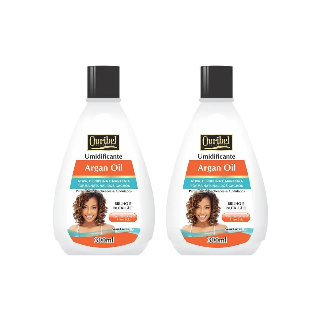 Creme Umidificante Ouribel Argan 390ml - Kit C/ 2un