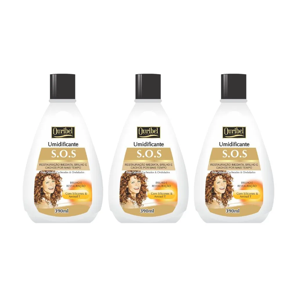 Creme Umidificante Ouribel SOS 390ml - Kit C/ 3un