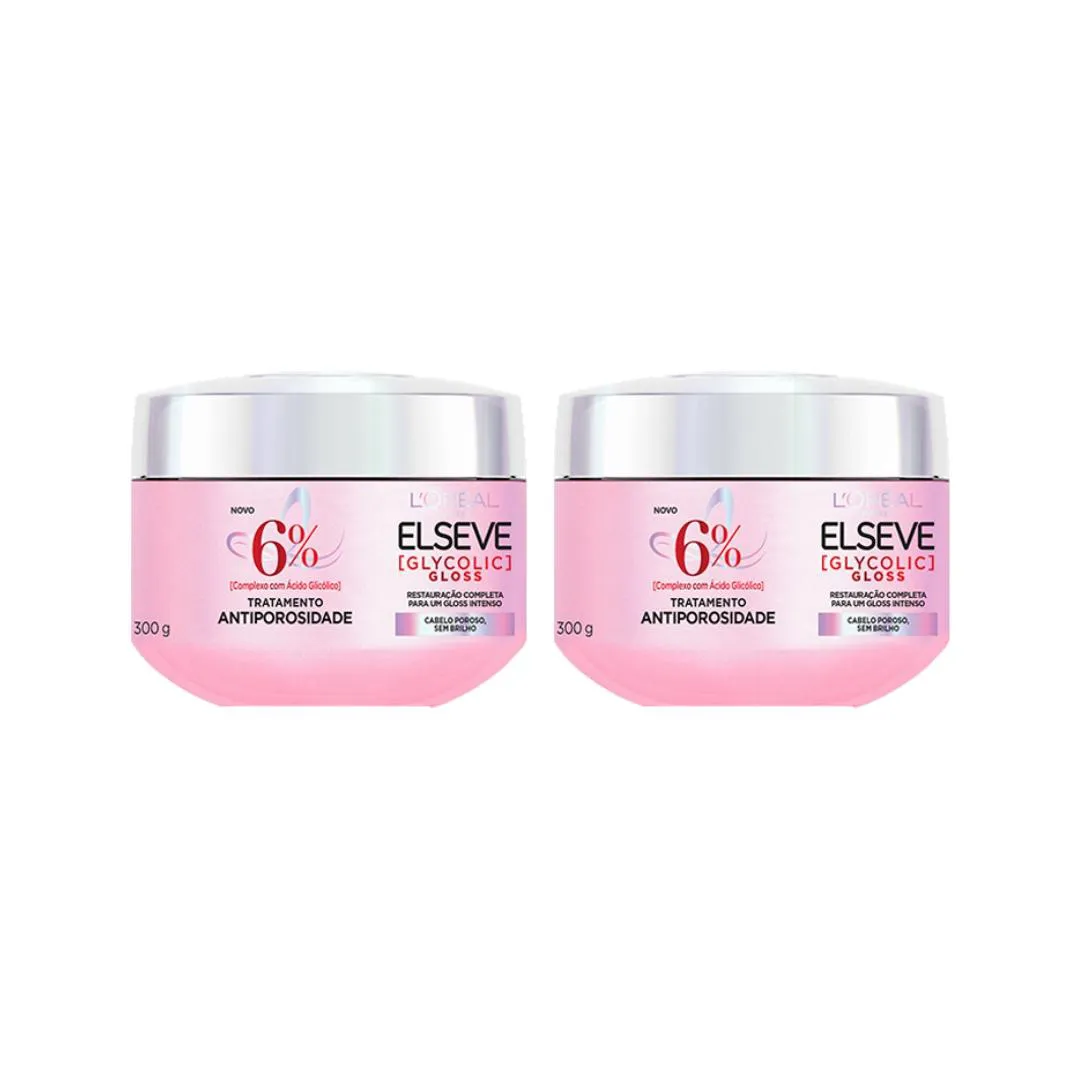 Creme de Tratamento Elseve 200ml Glycolic Gloss - Kit C/2un