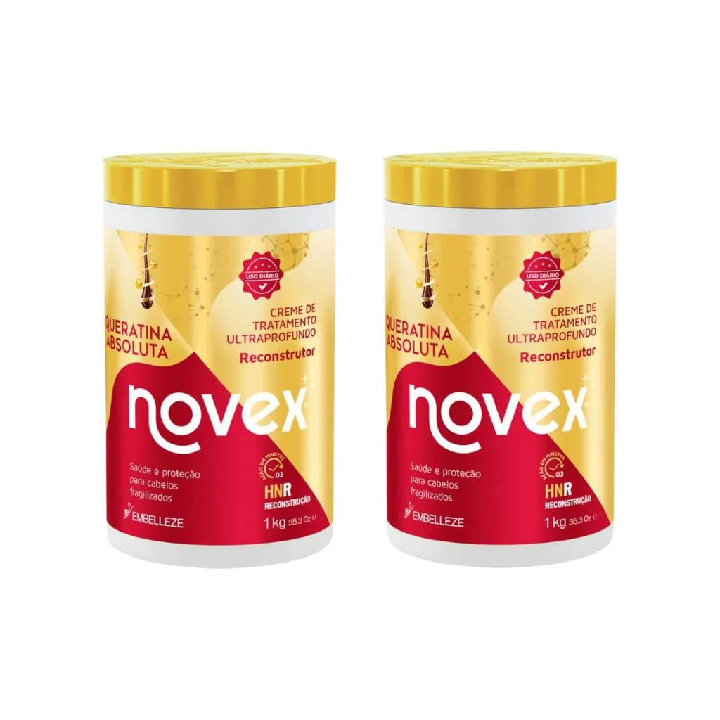 Creme de Tratamento Novex 1kg Queratina Absoluta - Kit C/2un