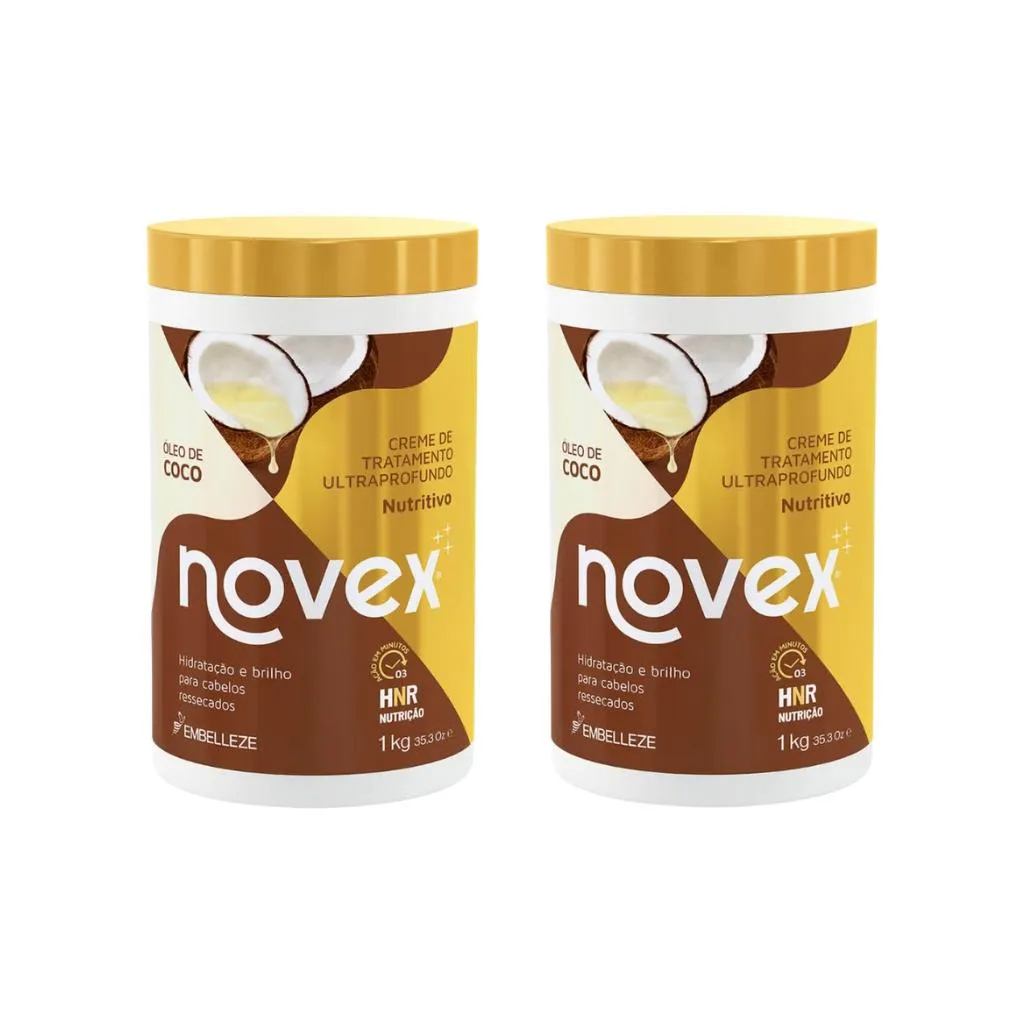 Creme de Tratamento Novex 1kg Oleo de Coco - Kit C/ 2un