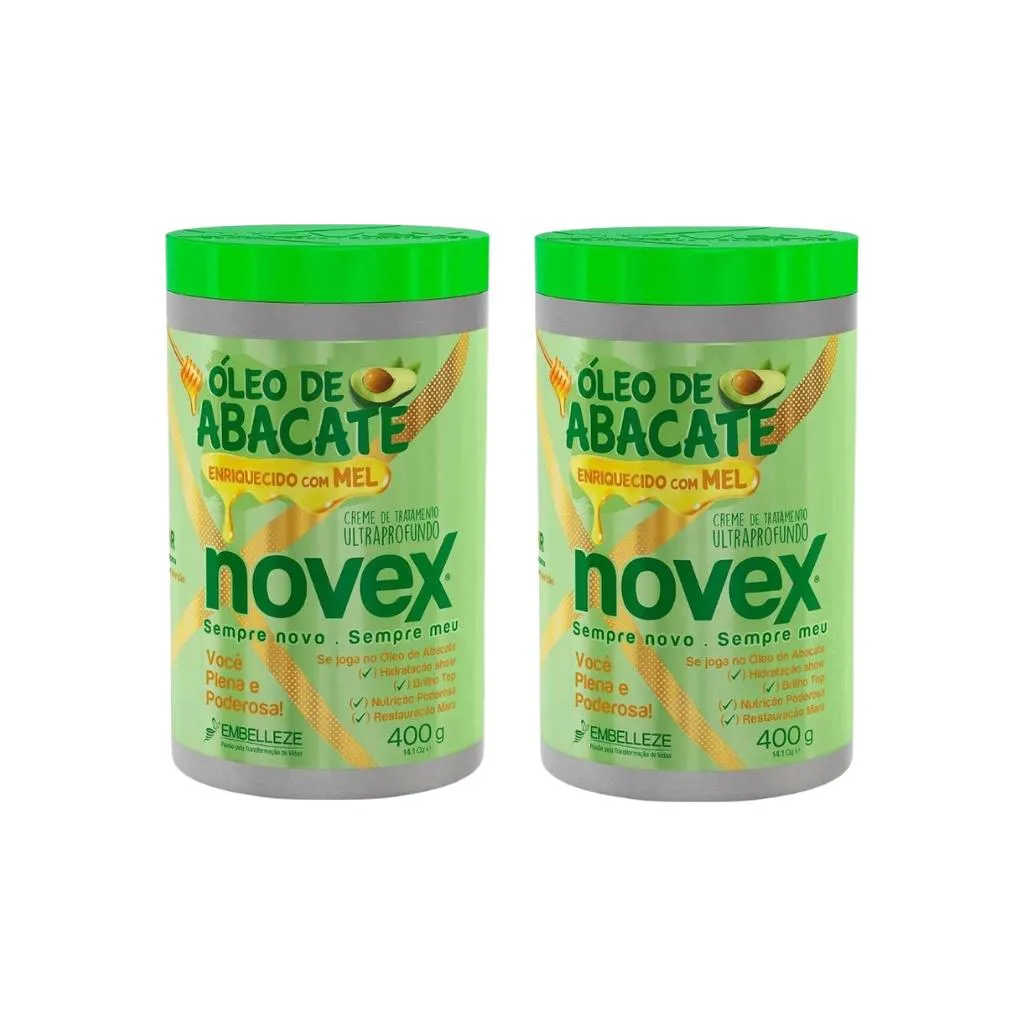 Creme de Tratamento Novex 400g Oleo de Abacate - Kit C/ 2un